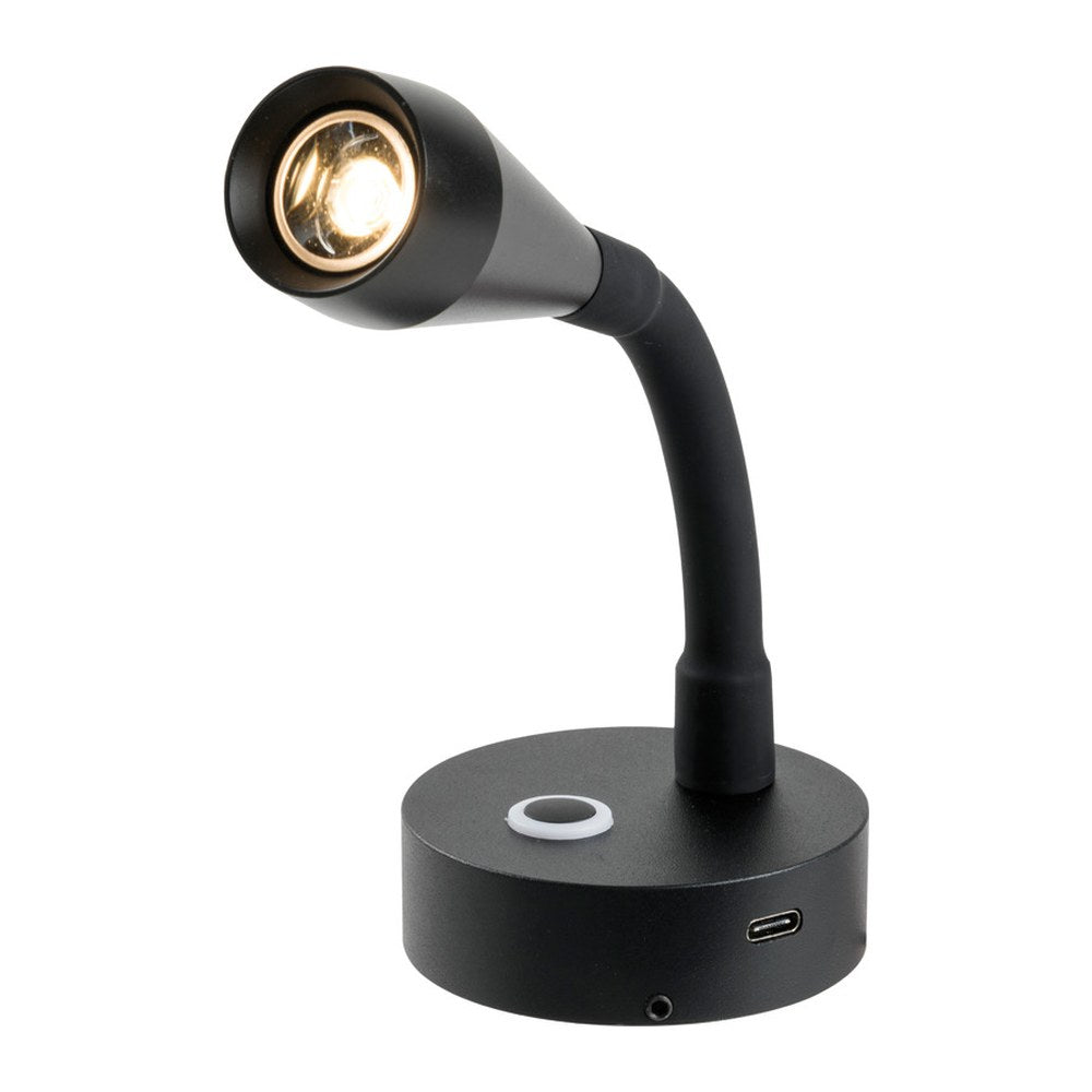 Articulated LED spotlight black - foto originale Osculati Srl
