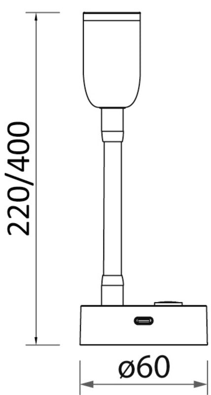 Articulated LED spotlight black 400 mm - foto originale Osculati Srl