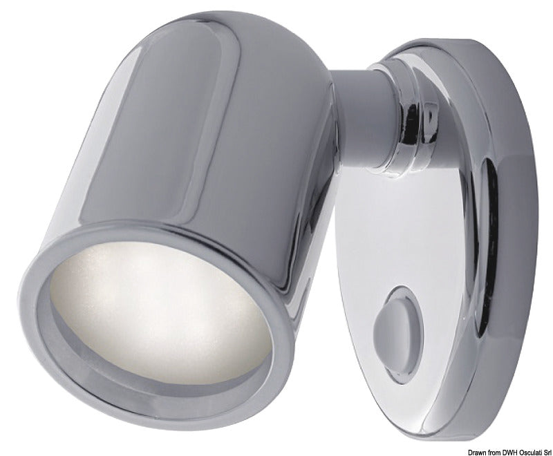 Batsystem Tube spotlight chromed ABS 12 LEDs - foto originale Osculati Srl