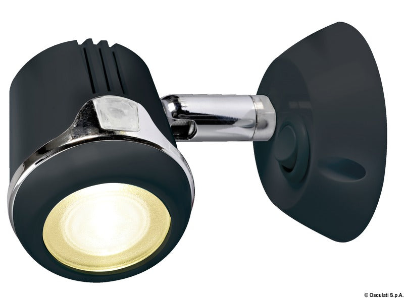 Articulated HI-POWER LED black spotlight 12/24 V - foto originale Osculati Srl