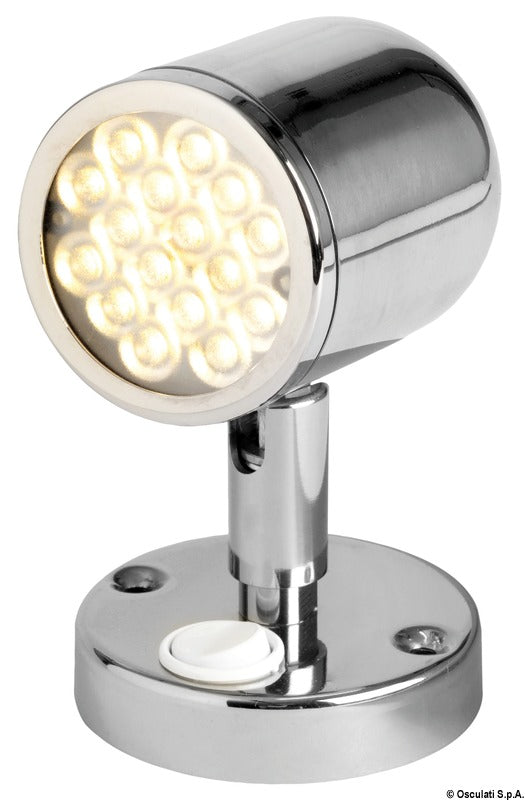 Articulated spotlight polished SS w. switch - foto originale Osculati Srl