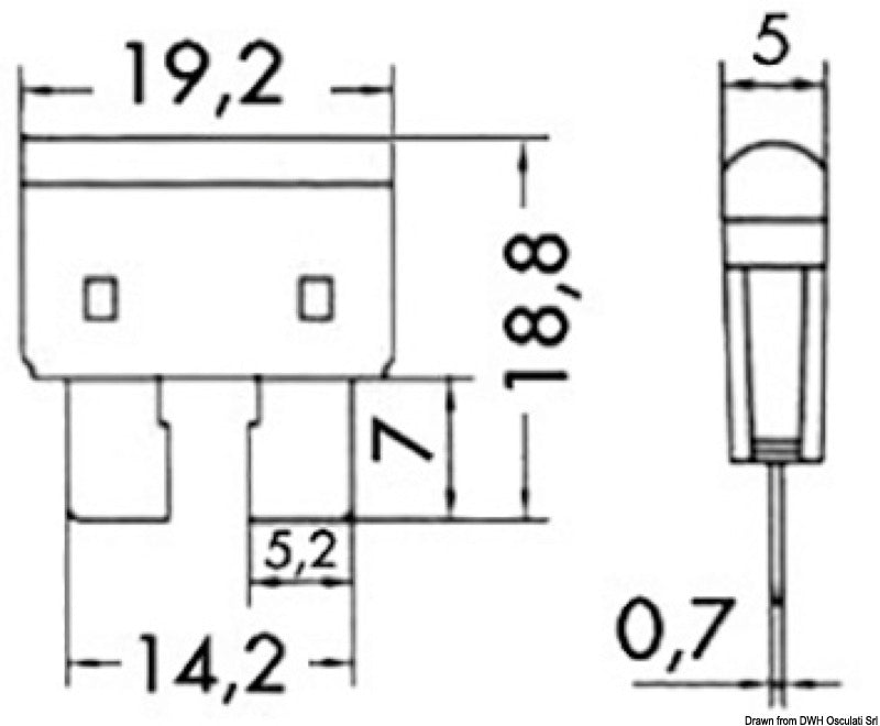 Blade fuse w/warning LED light 15 A - foto originale Osculati Srl