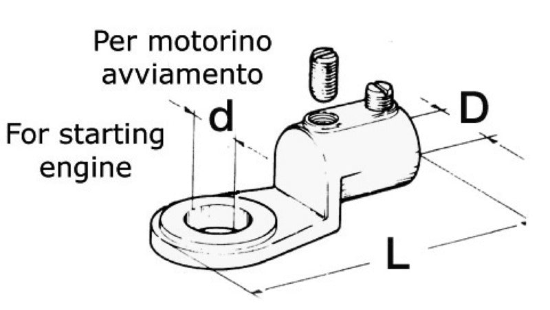 Battery cable lug 75 mm² (pack of 6) - foto originale Osculati Srl