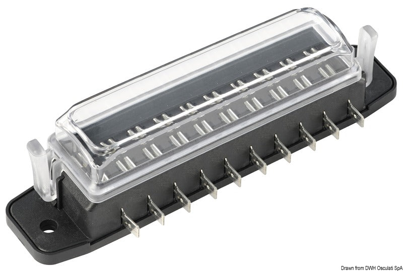 Blade fuse holder box 10 housings - foto originale Osculati Srl