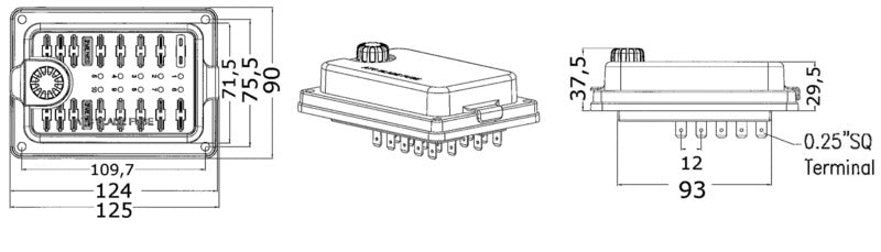 Waterproof blade fuse holder box 10 seats - foto originale Osculati Srl