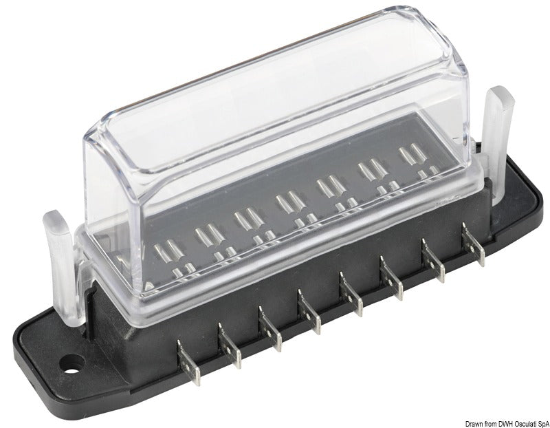 Watertight blade fuse holder deep lid 8 seats - foto originale Osculati Srl