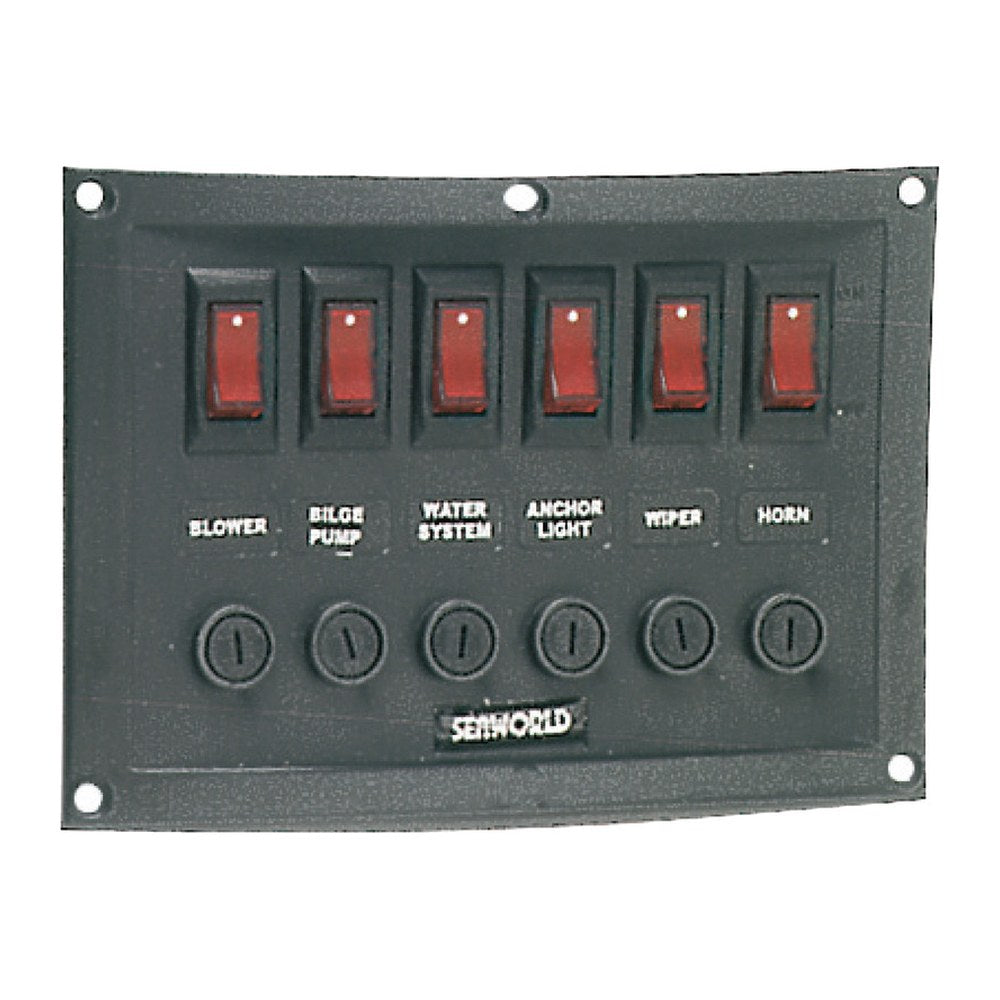 Horizontal control panel w. 6 switches - foto originale Osculati Srl