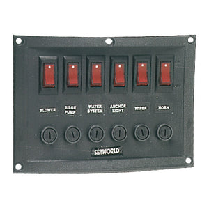 Horizontal control panel w. 6 switches - foto originale Osculati Srl