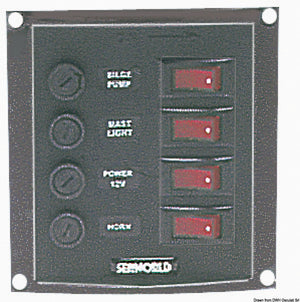 Vertical control panel w. 4 switches - foto originale Osculati Srl