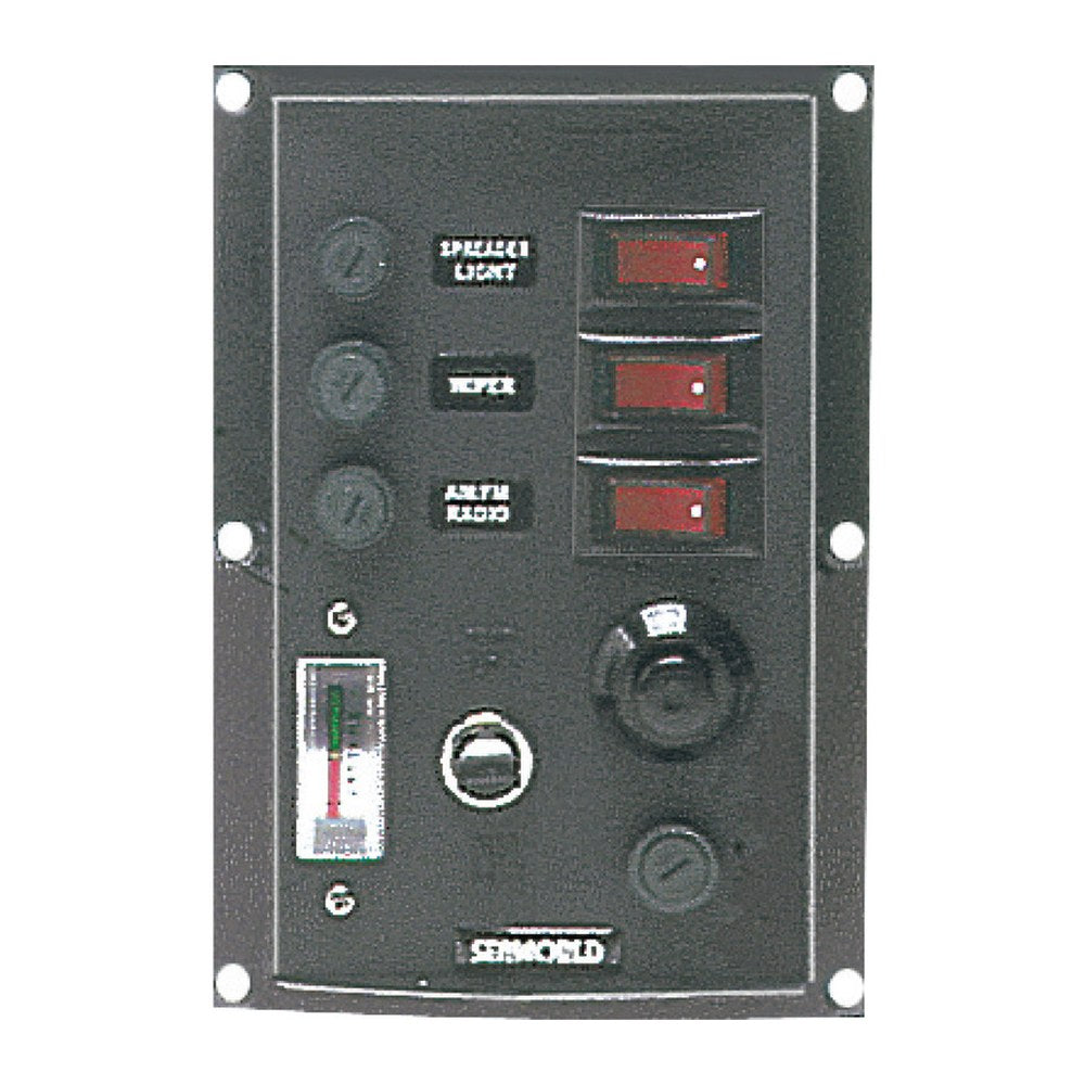 Vertical control panel w. 3 switches + horn - foto originale Osculati Srl