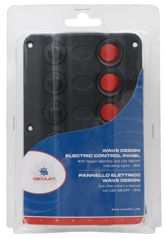 Wave electric control panel 4 switches - foto originale Osculati Srl