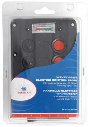 Wave electric control panel 3 + 12V voltmeter - foto originale Osculati Srl