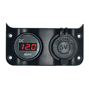 Voltmeter 3/30 V + dual USB socket - foto originale Osculati Srl