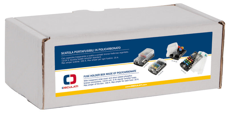 Polycarbonate fuse holder box 12 seats - foto originale Osculati Srl