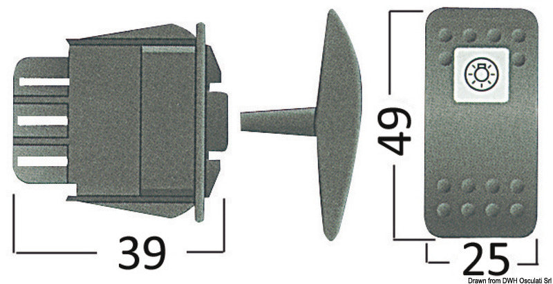 Carling Technologies ON-OFF-(ON) switch 2 LED 24 V - foto originale Osculati Srl