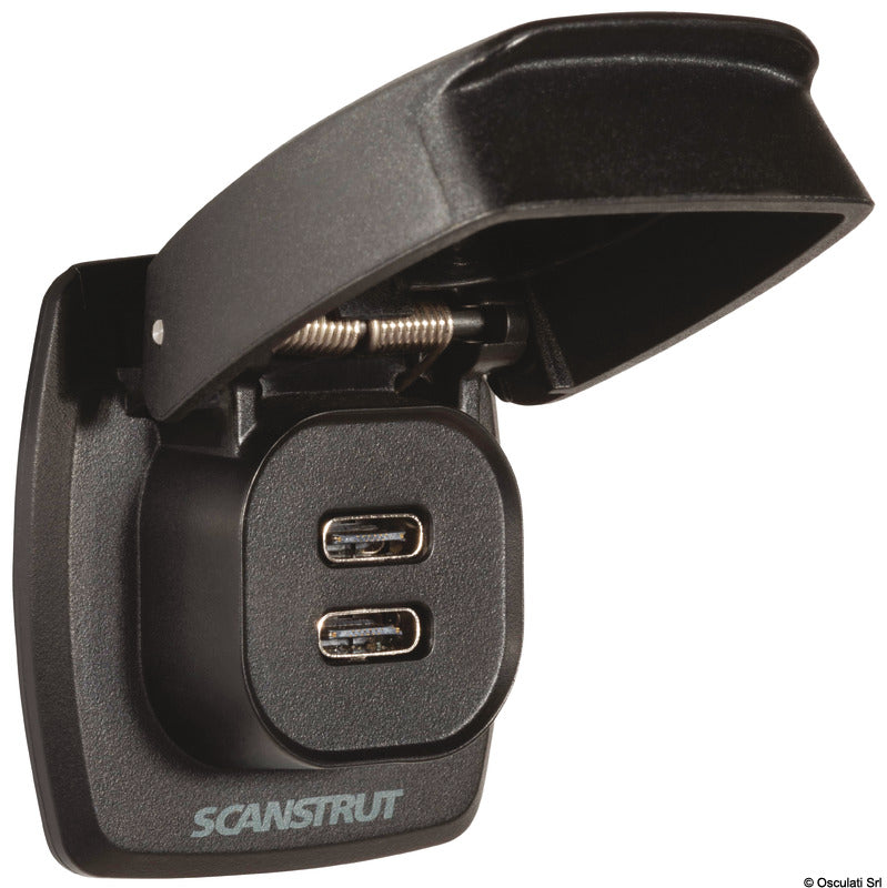 SCANSTRUT Flip Pro double USB-C watertight socket - foto originale Osculati Srl
