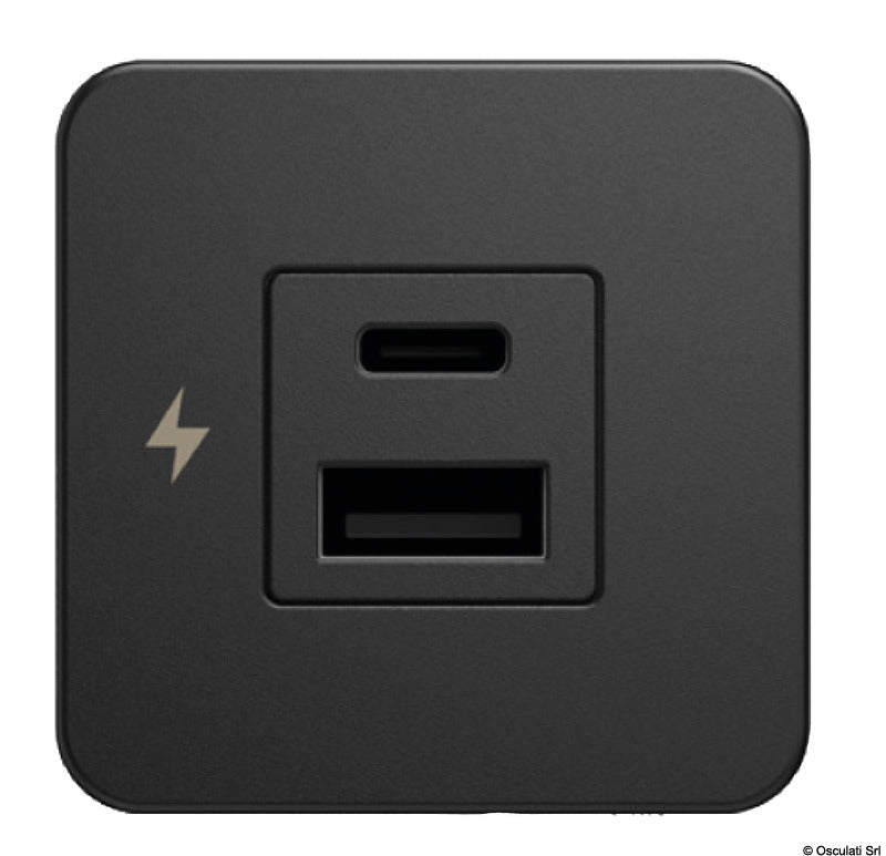 SCANSTRUT Tile dual USB port A+C black - foto originale Osculati Srl
