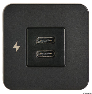 SCANSTRUT Tile dual USB port C+C black - foto originale Osculati Srl