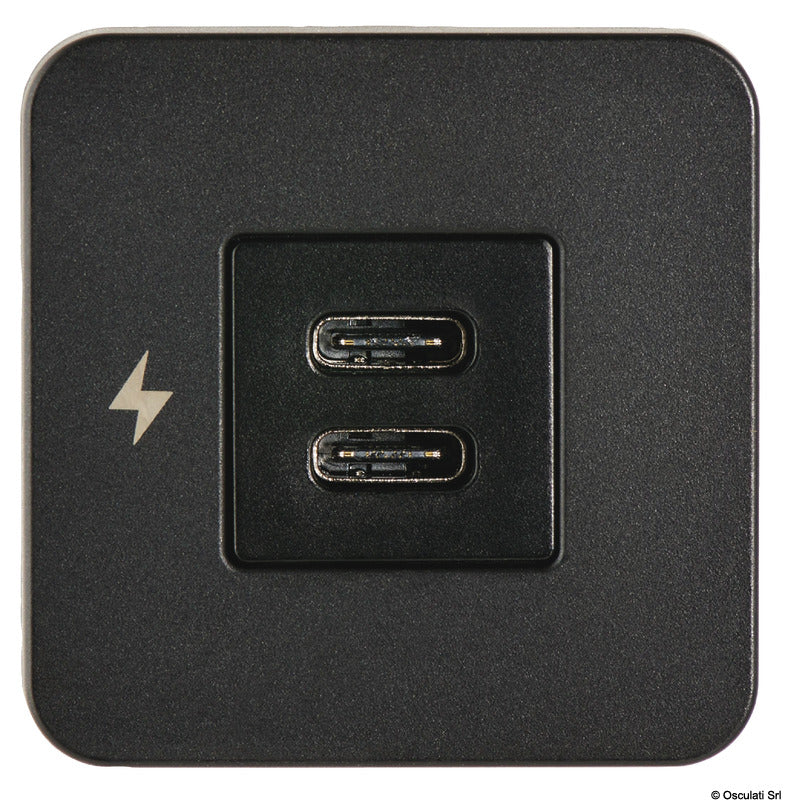 SCANSTRUT Tile dual USB port C+C black - foto originale Osculati Srl