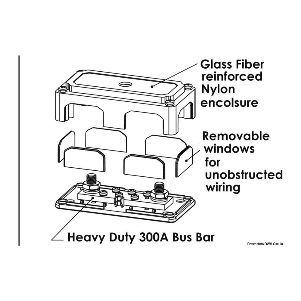 Bus-Bar Heavy Duty terminal 2 x 10 mm - foto originale Osculati Srl