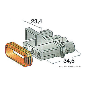 Plastic watertight connector female 3 poles (pack of 5) - foto originale Osculati Srl