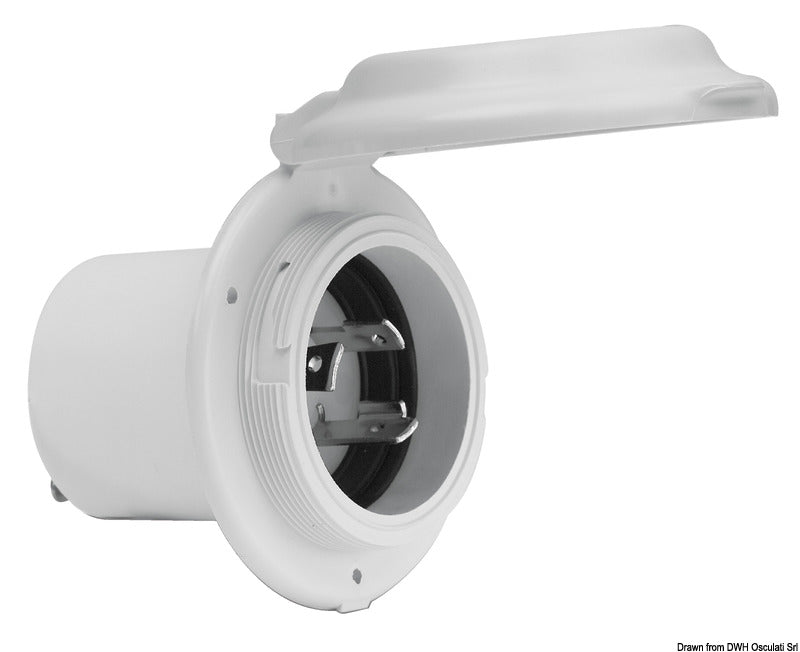Marinco Valox 16-30 A socket round front - foto originale Osculati Srl