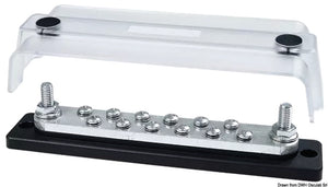 Heavy-Duty Bus Bar Techno w/clear lid 2x8 - foto originale Osculati Srl