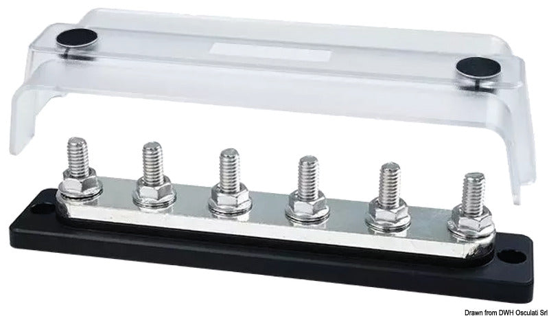 Heavy-Duty Bus Bar Techno w/clear lid 6x8 - foto originale Osculati Srl