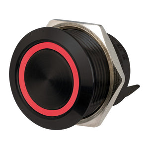 FLAT S.S. black switch (MOMENTARY ON)-OFF 12/24V RBW (pack of 10) - foto originale Osculati Srl