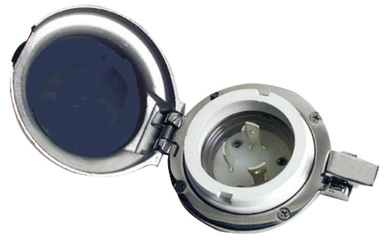Round SS socket 30 A 220 V - foto originale Osculati Srl