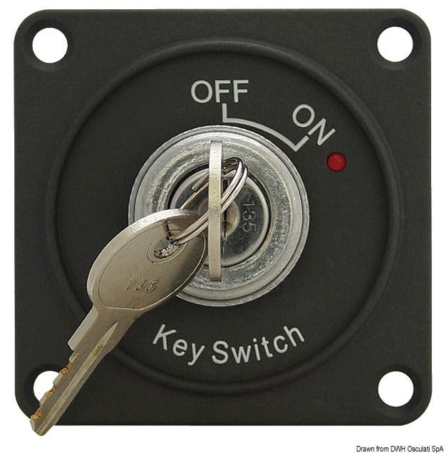 ON-OFF switch w/key and LED warning light - foto originale Osculati Srl