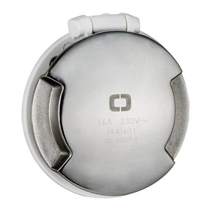 Cruiser socket 32A white and SS closure cap - foto originale Osculati Srl