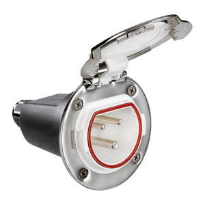 Cruiser socket 32A SS base and lid - foto originale Osculati Srl