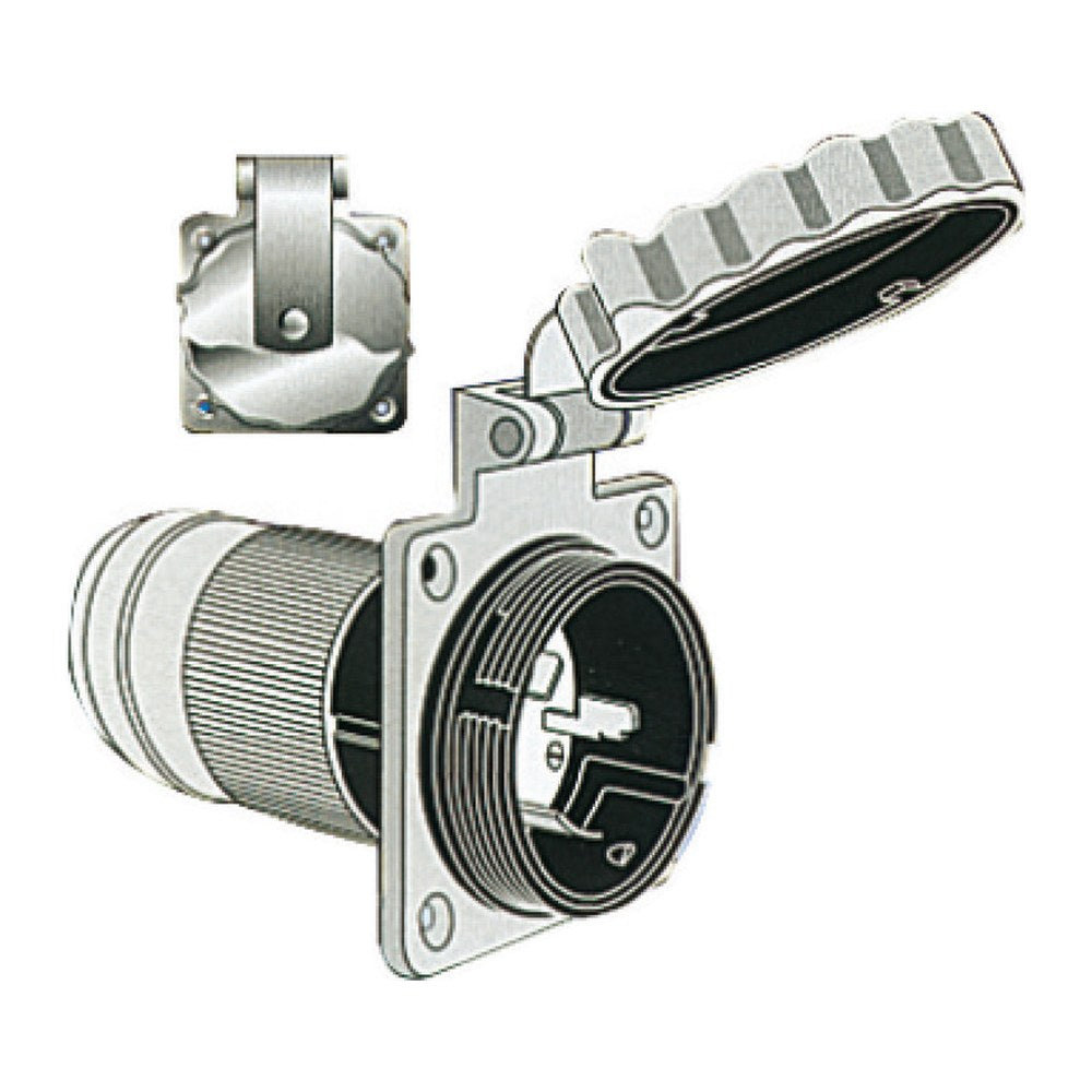 Marinco 3-wire bipolar monophase socket AISI 316 - foto originale Osculati Srl