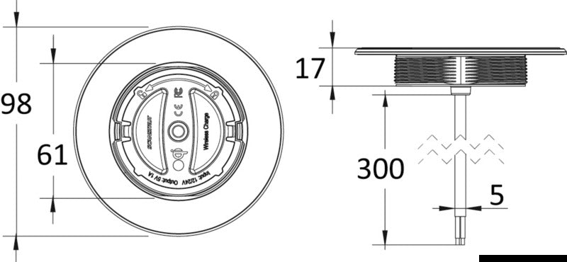 Scanstrut ROKK SUB watertight wireless charger 10W - foto originale Osculati Srl