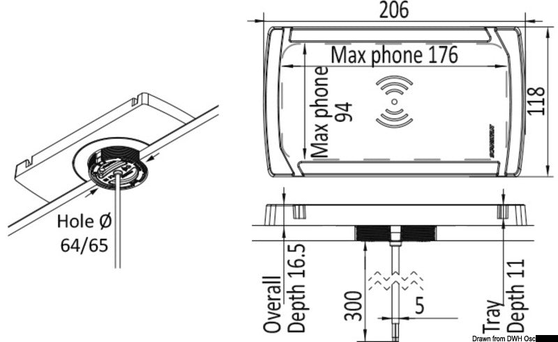 Scanstrut ROKK CATCH watertight wireless charger 10W - foto originale Osculati Srl
