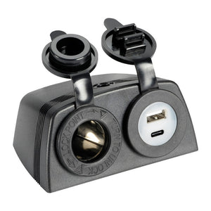 Lighter + USB-A + USB-C socket with housing - foto originale Osculati Srl