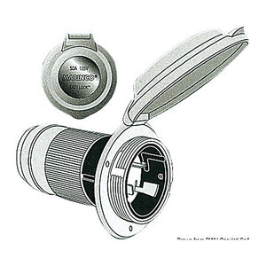 Marinco 3-wire bipolar monophase socket - foto originale Osculati Srl