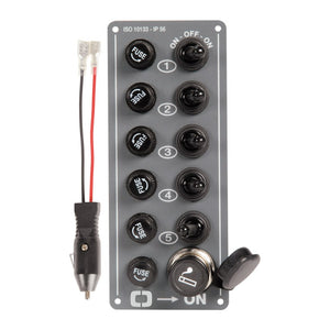 Electric control panel 5 switches + lighter plug - foto originale Osculati Srl
