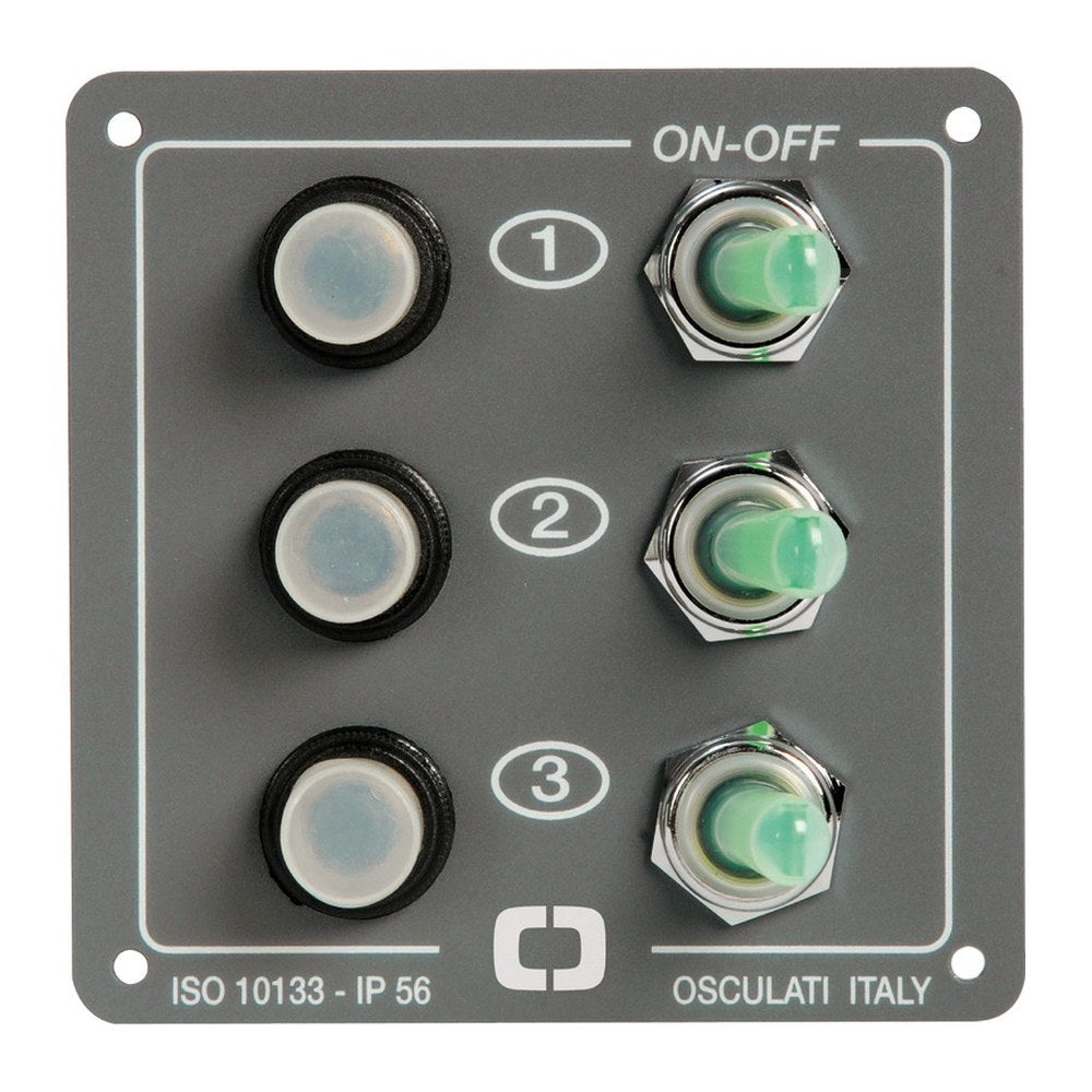 Control panel w. 3 resettable switches - foto originale Osculati Srl