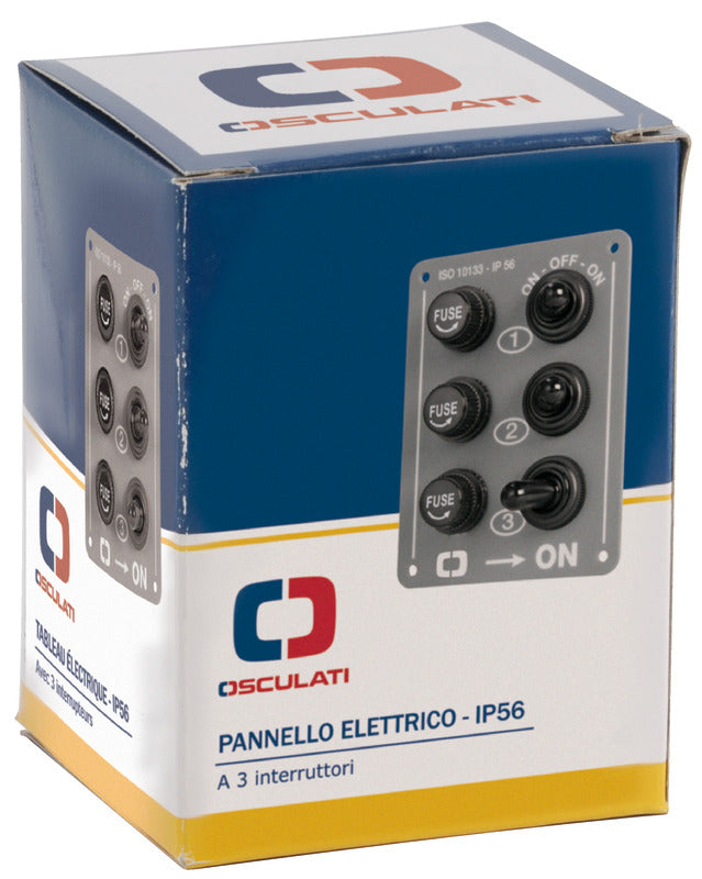 3-switch electric control panel - foto originale Osculati Srl