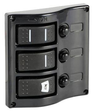 Control panel 3 flush rocker switches pol.graphite - foto originale Osculati Srl