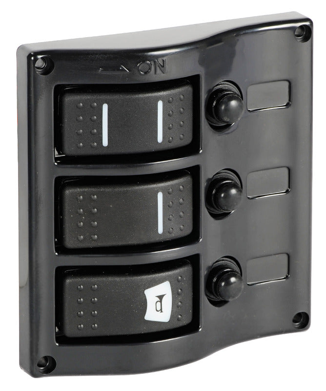 Control panel 3 flush rocker switches pol.graphite - foto originale Osculati Srl