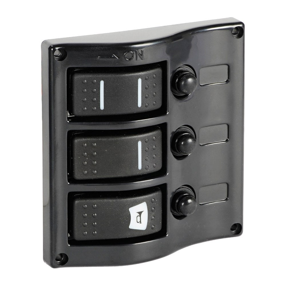 Control panel 3 flush rocker switches pol.graphite - foto originale Osculati Srl