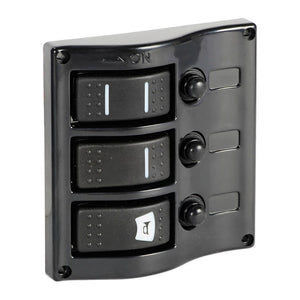 Control panel 3 flush rocker switches pol.graphite - foto originale Osculati Srl