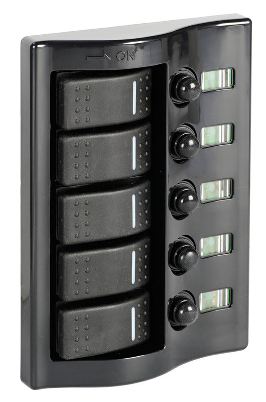 Control panel 5 flush rocker switches pol.graphite - foto originale Osculati Srl