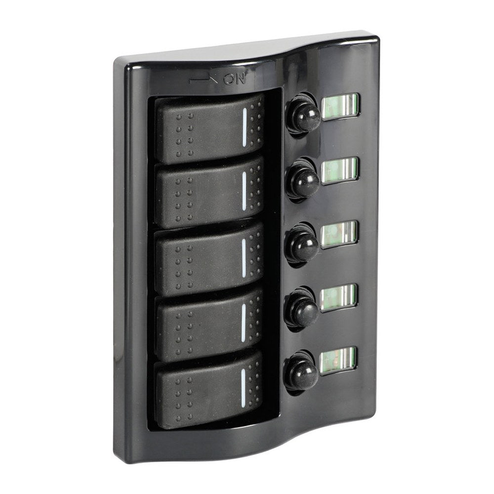 Control panel 5 flush rocker switches pol.graphite - foto originale Osculati Srl