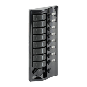 Control panel 9 flush rocker switches pol.graphite - foto originale Osculati Srl
