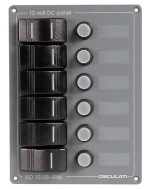 6-switche aluminium vertical panel - foto originale Osculati Srl