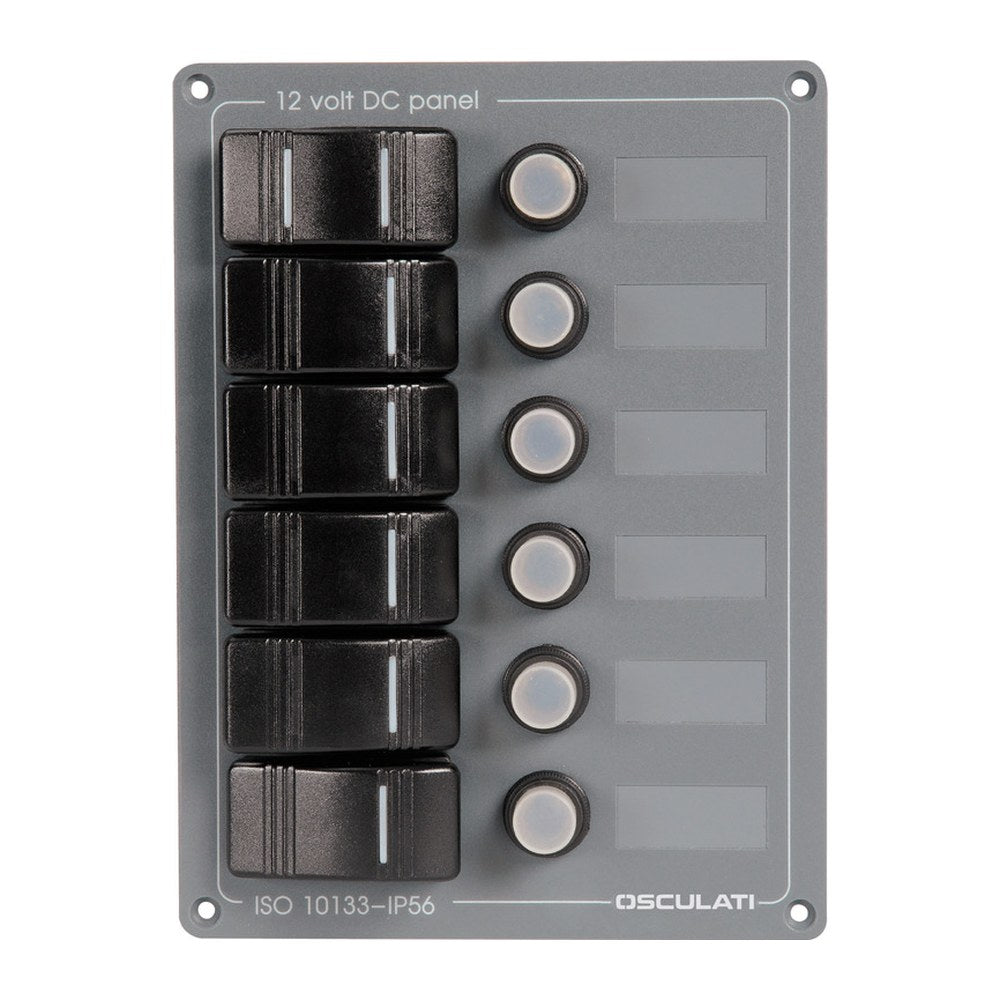 6-switche aluminium vertical panel - foto originale Osculati Srl